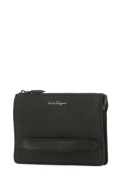 Shop Ferragamo Salvatore  Logo Clutch Bag In Black