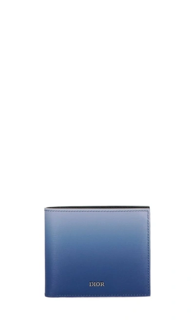 Shop Dior Homme Gradient Bifold Wallet In Blue