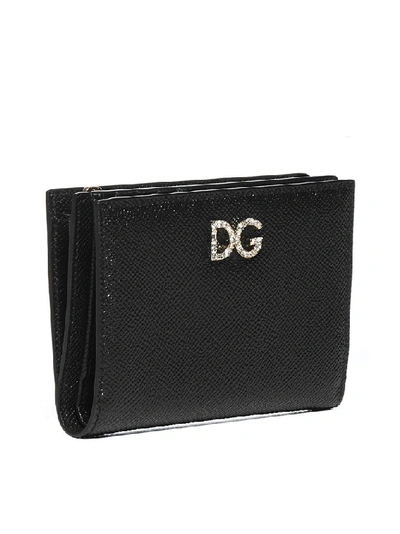 Shop Dolce & Gabbana Logo Embellished Wallet In Black