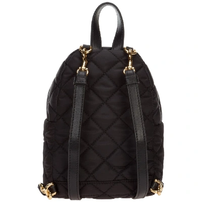 Shop Moschino Logo Quilted Backpack In Black