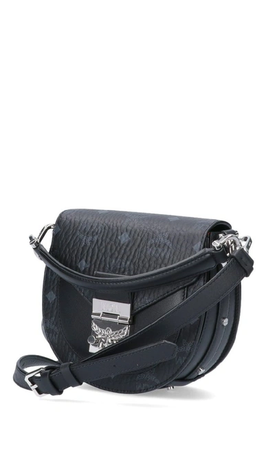 Shop Mcm Patricia Visetos Shoulder Bag In Black