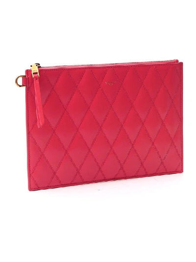 Shop Givenchy Gv3 Quilted Clutch Bag In Red