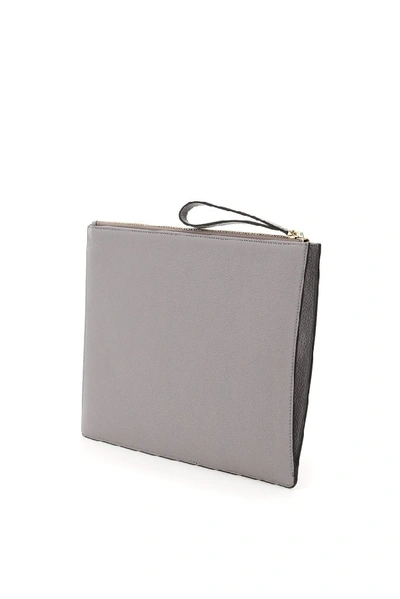Shop Ferragamo Salvatore  Gancini Clutch Bag In Grey