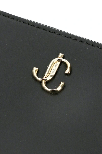 Shop Jimmy Choo Jc Logo Pippa Zip Around Wallet In Black