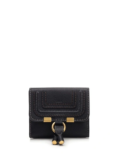 Shop Chloé Marcie Compact Wallet In Black