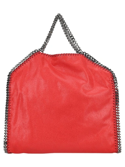 Shop Stella Mccartney Falabella Fold Over Tote Bag In Red