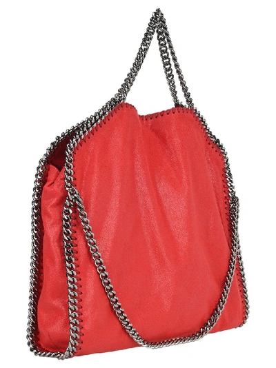 Shop Stella Mccartney Falabella Fold Over Tote Bag In Red