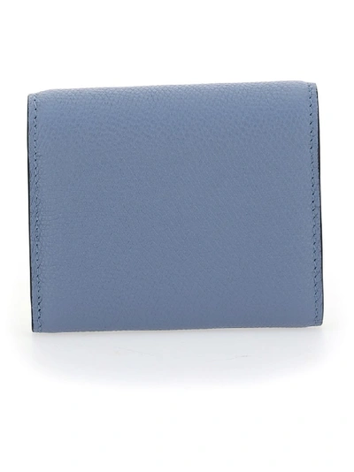 Shop Valentino Vsling Trifold Wallet In Blue