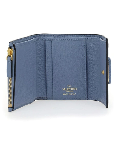 Shop Valentino Vsling Trifold Wallet In Blue