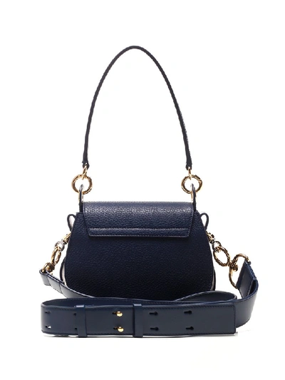Shop Chloé Tess Small Shoulder Bag In Blue