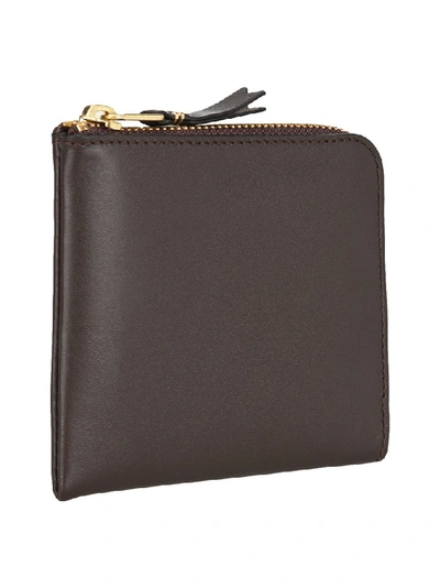 Shop Comme Des Garçons Wallet Small Classic Zip Wallet In Brown