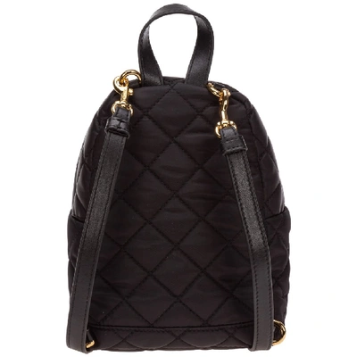 Shop Moschino Quilted Logo Backpack In Black