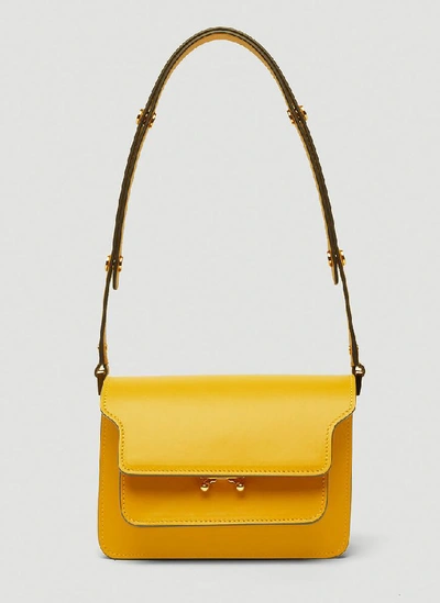 Shop Marni Mini Trunk Shoulder Bag In Yellow