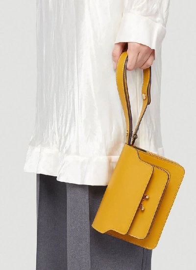 Shop Marni Mini Trunk Shoulder Bag In Yellow