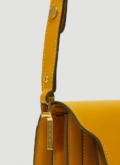 Shop Marni Mini Trunk Shoulder Bag In Yellow