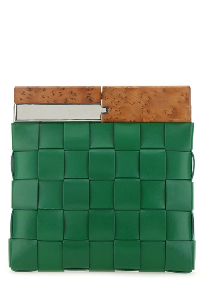 Shop Bottega Veneta Bv Snap Clutch Bag In Green