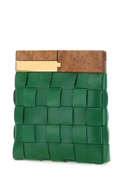 Shop Bottega Veneta Bv Snap Clutch Bag In Green