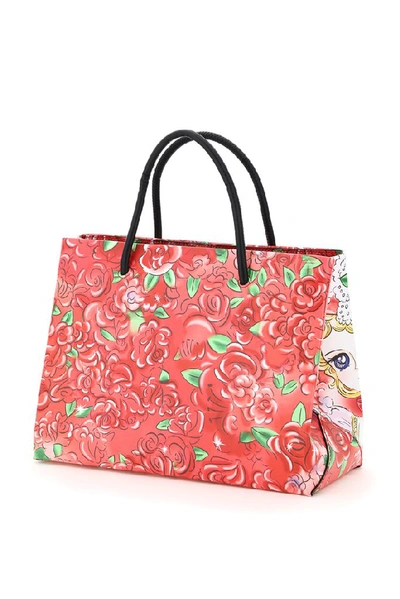 Shop Moschino Graphic Print Tote Bag In Multi