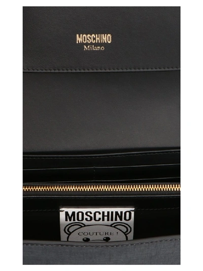Shop Moschino Teddy Chain Wallet In Black