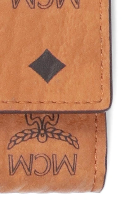 Shop Mcm Visetos Fold Wallet In Brown
