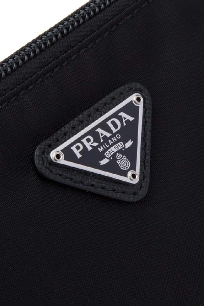 Shop Prada Logo Zipped Pouch In Black