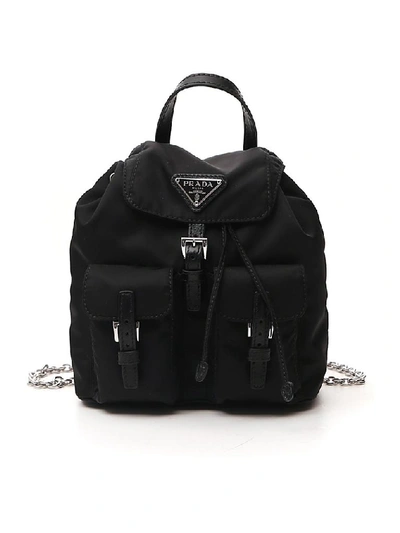 Shop Prada Mini Backpack Shoulder Bag In Black