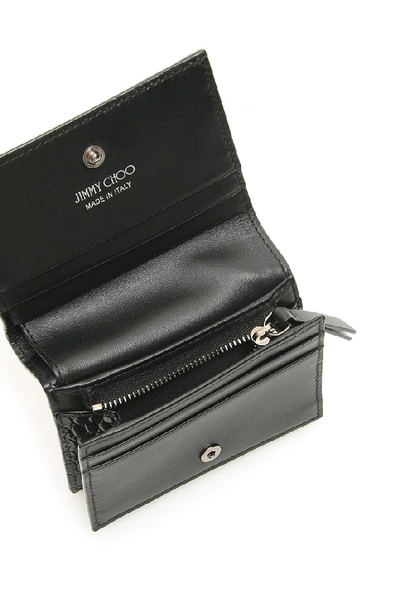 Shop Jimmy Choo Hanne Embossed Wallet In Black