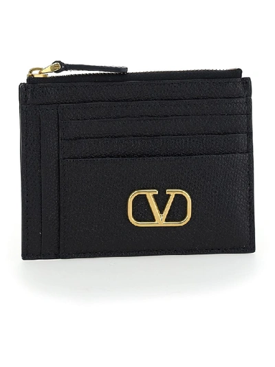 Shop Valentino Garavani Vlogo Signature Cardholder In Black