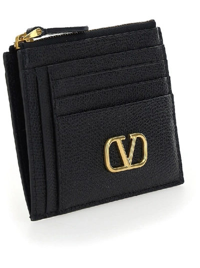 Shop Valentino Garavani Vlogo Signature Cardholder In Black