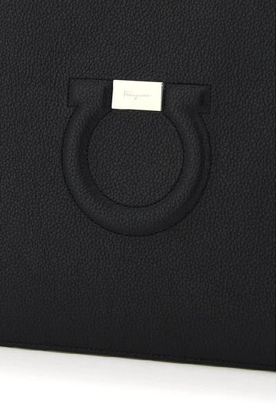 Shop Ferragamo Salvatore  Gancini Clutch Bag In Black