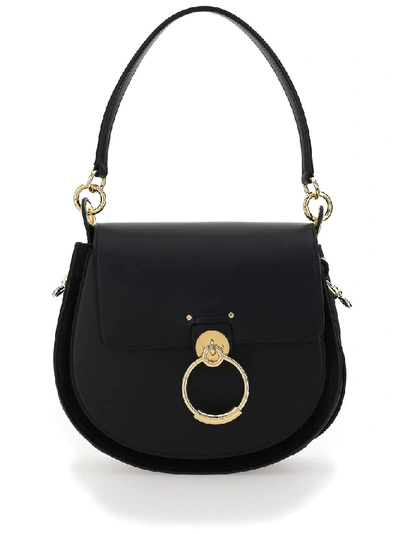 Shop Chloé Tess Large Shoulder Bag In Black