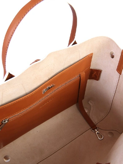 Shop Longchamp Medium Roseau Top Handle Bag In Brown