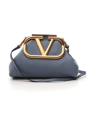 Shop Valentino Supervee Clutch Bag In Blue