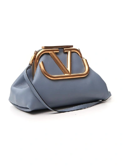 Shop Valentino Supervee Clutch Bag In Blue