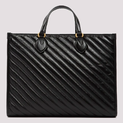 Shop Gucci Gg Marmont Medium Tote Bag In Black