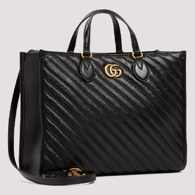 Shop Gucci Gg Marmont Medium Tote Bag In Black