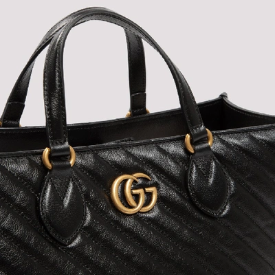 Shop Gucci Gg Marmont Medium Tote Bag In Black