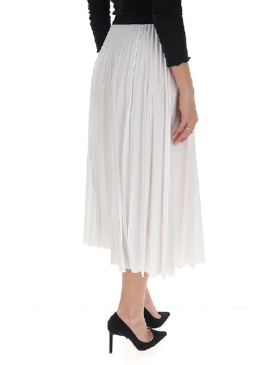 Shop Givenchy Logo Band Pleated Skirt In White
