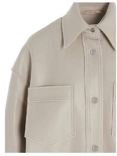 Shop Nanushka Martin Shirt Jacket In Beige