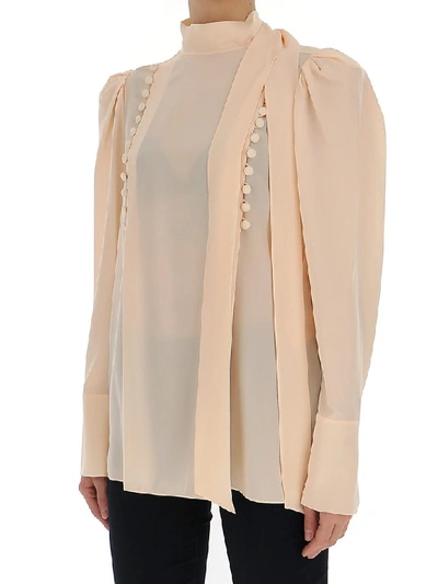 Shop Givenchy Buttoned Blouse In Beige