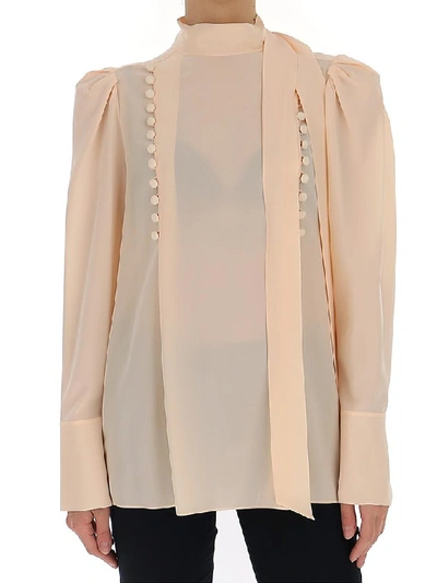 Shop Givenchy Buttoned Blouse In Beige