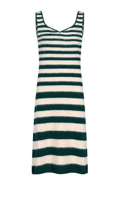 Shop Marni Striped Knitted Midi Dress In Multi
