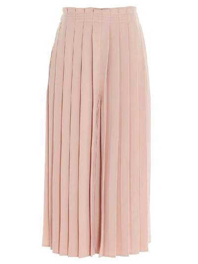 Shop Mm6 Maison Margiela Pleated Cropped Trousers In Pink