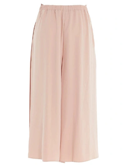 Shop Mm6 Maison Margiela Pleated Cropped Trousers In Pink