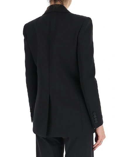 Shop Saint Laurent Double Breasted Blazer In Black