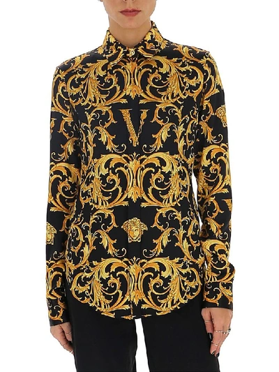 Shop Versace Baroque Print Shirt In Multi