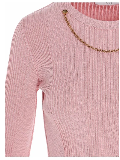Shop Givenchy Chain Ribbed Fitted Jumper In Pink