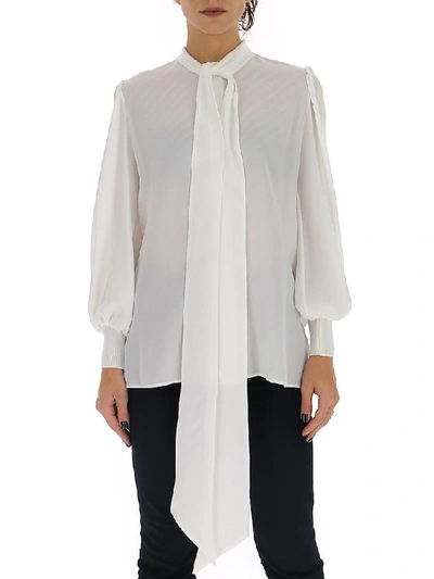 Shop Givenchy Chain Jacquard Scarf Collar Shirt In White