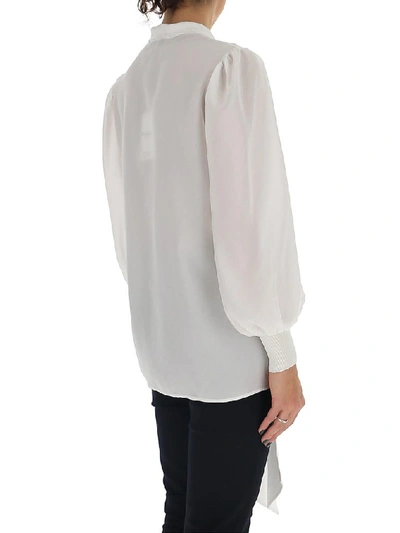 Shop Givenchy Chain Jacquard Scarf Collar Shirt In White