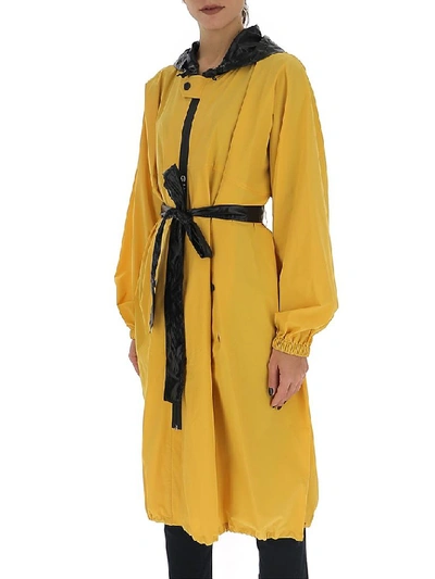 Shop Givenchy Logo Belted Raincoat In Yellow